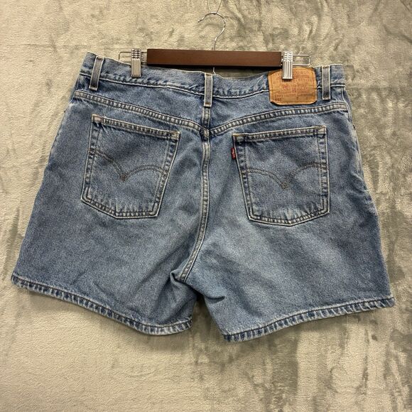 Vintage Womens Levi 555 Denim Shorts Size 16 35x6 Stretch 10' Rise Y2K - Picture 6 of 6